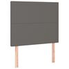 vidaXL Κρεβάτι Boxspring με Στρώμα Γκρι 90x200 εκ. από Συνθετικό Δέρμα