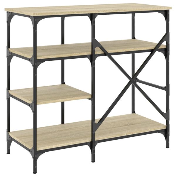 vidaXL Ραφιέρα Κουζίνας Sonoma Δρυς 90x40x84 εκ. Επ. Ξύλο & Μέταλλο