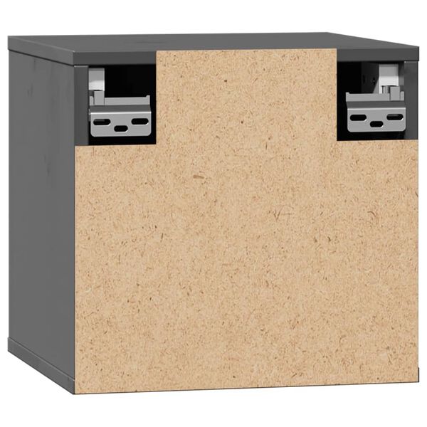 vidaXL Ντουλάπια Τοίχου 2 τεμ. Γκρι 31,5x30x30 εκ. Μασίφ Ξύλο Πεύκου