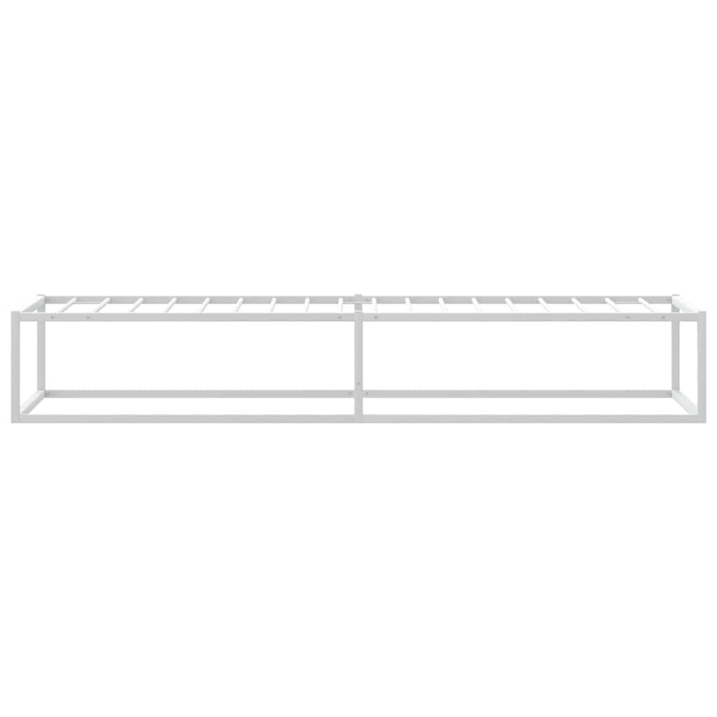 vidaXL Πλαίσιο κρεβατιού χωρίς στρώμα Λευκό 90x200 cm Μεταλλικό