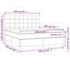 vidaXL Κρεβάτι Boxspring με Στρώμα & LED Taupe 160x200 εκ. Υφασμάτινο
