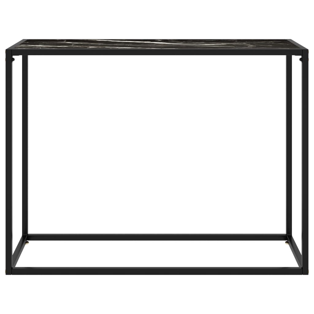 vidaXL Τραπέζι Κονσόλα Μαύρο 100 x 35 x 75 εκ. από Ψημένο Γυαλί