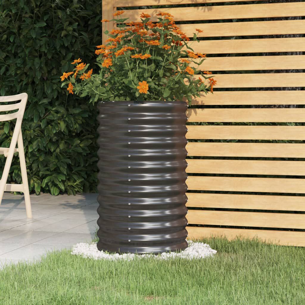 vidaXL Ζαρντινιέρα Ανθρακί 40x40x68 εκ Ατσάλι με Ηλεκτρ. Βαφή Πούδρας