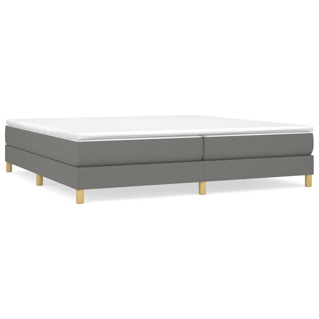 vidaXL Κρεβάτι Boxspring με Στρώμα Σκούρο Γκρι 200x200 εκ. Υφασμάτινο