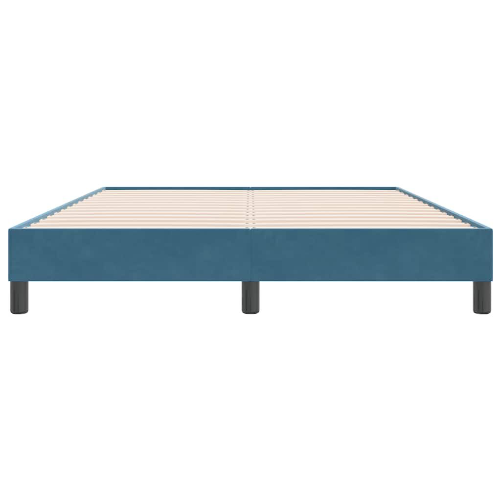 vidaXL Box Spring κρεβάτι χωρίς στρώμα σκούρο μπλε 140x220cm Βελούδινο