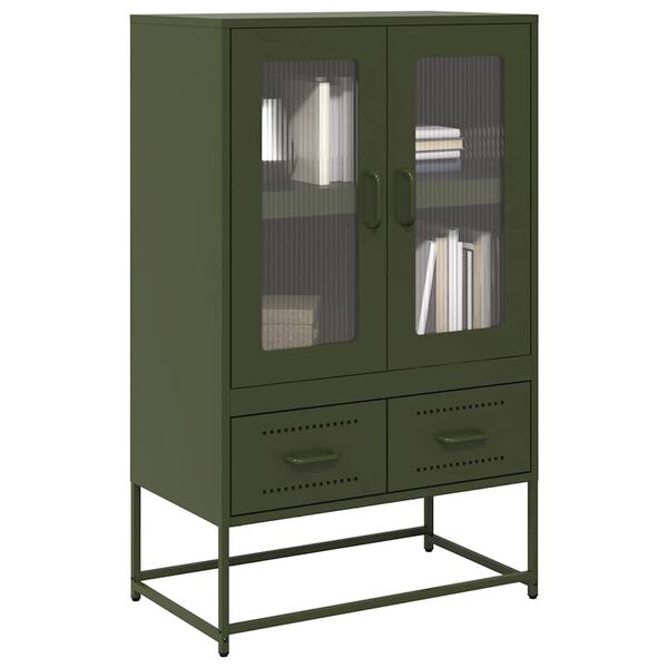 vidaXL Ντουλάπι Πράσινο Λαδί 68x39x111,5 εκ. από Ατσάλι