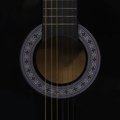 vidaXL Κλασική Κιθάρα για Αρχάριους και Παιδιά Μαύρη 3/4 36"