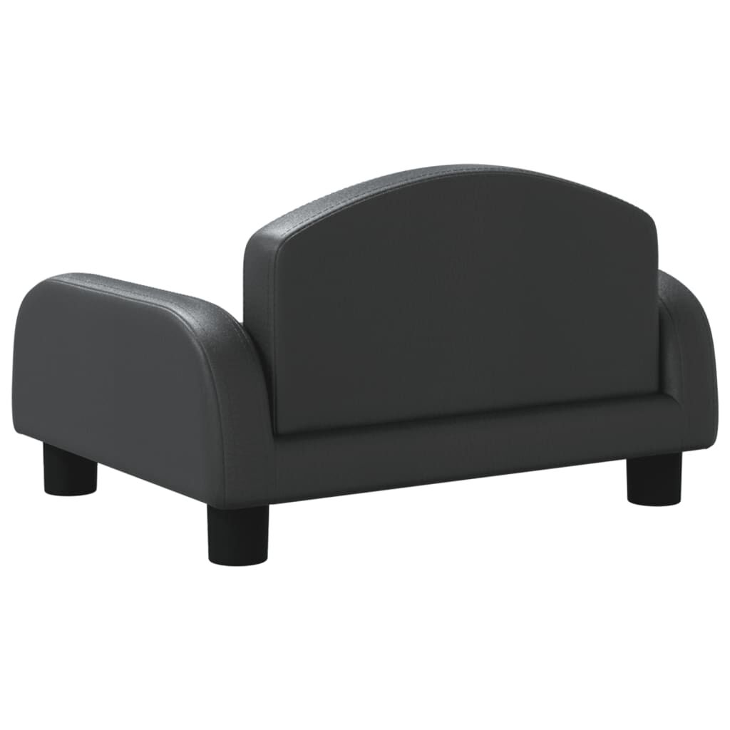 vidaXL Καναπές Παιδικός Μαύρος 50 x 40 x 30 εκ. από Συνθετικό Δέρμα