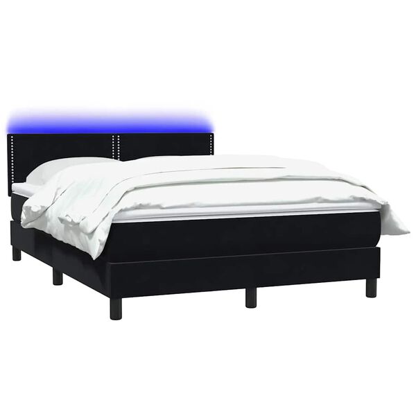 vidaXL &Kappa;&rho;&epsilon;&beta;ά&tau;&iota; Boxspring &mu;&epsilon; &Sigma;&tau;&rho;ώ&mu;&alpha; & LED &Mu;&alpha;ύ&rho;&omicron; 1140x210 &epsilon;&kappa;. &Beta;&epsilon;&lambda;&omicron;ύ&delta;&iota;&nu;&omicron;