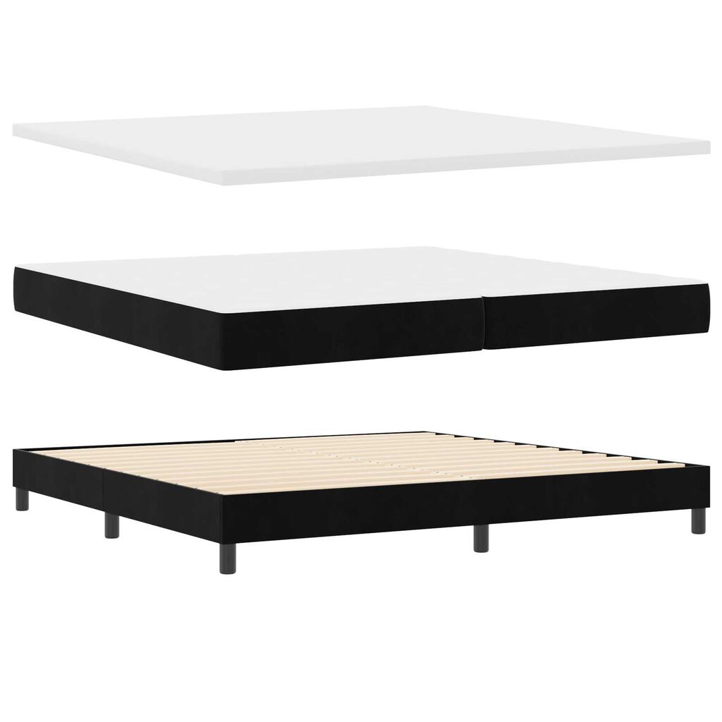 vidaXL Κρεβάτι Box Spring με Στρώμα Μαύρο 200x200 εκ Βελούδο