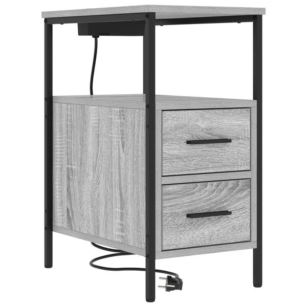 vidaXL Κομοδίνο Γκρι sonoma 30 x 48 x 61 εκ Επεξεργασμένο ξύλο