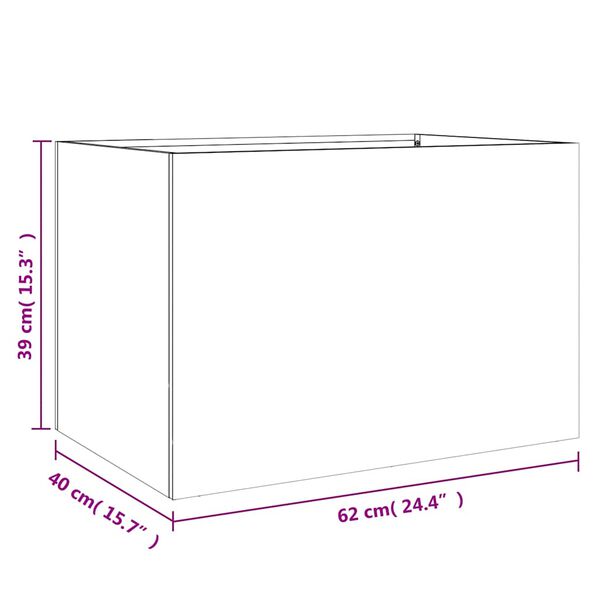 vidaXL Ζαρντινιέρα Ασημί 62x40x39 εκ. από Ανοξείδωτο Ατσάλι