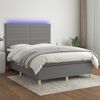 vidaXL &Kappa;&rho;&epsilon;&beta;ά&tau;&iota; Boxspring &mu;&epsilon; &Sigma;&tau;&rho;ώ&mu;&alpha; & LED &Sigma;&kappa;.&Gamma;&kappa;&rho;&iota; 140x200 &epsilon;&kappa; &Upsilon;&phi;&alpha;&sigma;&mu;ά&tau;&iota;&nu;&omicron;