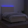 vidaXL &Kappa;&rho;&epsilon;&beta;ά&tau;&iota; Boxspring &mu;&epsilon; &Sigma;&tau;&rho;ώ&mu;&alpha; & LED &Kappa;&rho;&epsilon;&mu; 140x190 &epsilon;&kappa;. &Upsilon;&phi;&alpha;&sigma;&mu;ά&tau;&iota;&nu;&omicron;