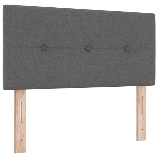vidaXL Κρεβάτι Box Spring με Στρώμα, Σκούρο Γκρι - 80 x 200 εκ., Ύφασμα