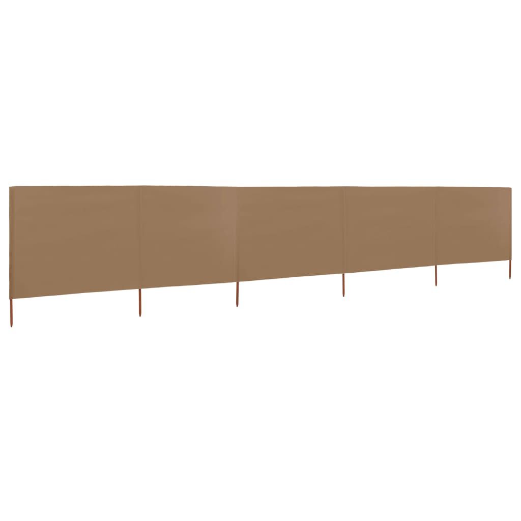 vidaXL Προστατευτικό Αέρα με 5 Πάνελ Taupe 600 x 80 εκ. Υφασμάτινο