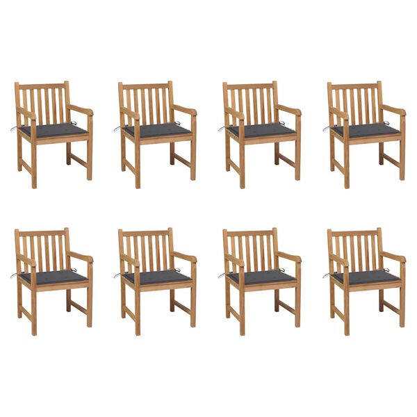 vidaXL &Kappa;&alpha;&rho;έ&kappa;&lambda;&epsilon;&sigmaf; &Kappa;ή&pi;&omicron;&upsilon; 8 &Tau;&epsilon;&mu;ά&chi;&iota;&alpha; &Mu;&alpha;&sigma;ί&phi; &Xi;ύ&lambda;&omicron; Teak &mu;&epsilon; &Alpha;&nu;&theta;&rho;&alpha;&kappa;ί &Mu;&alpha;&xi;&iota;&lambda;ά&rho;&iota;&alpha;