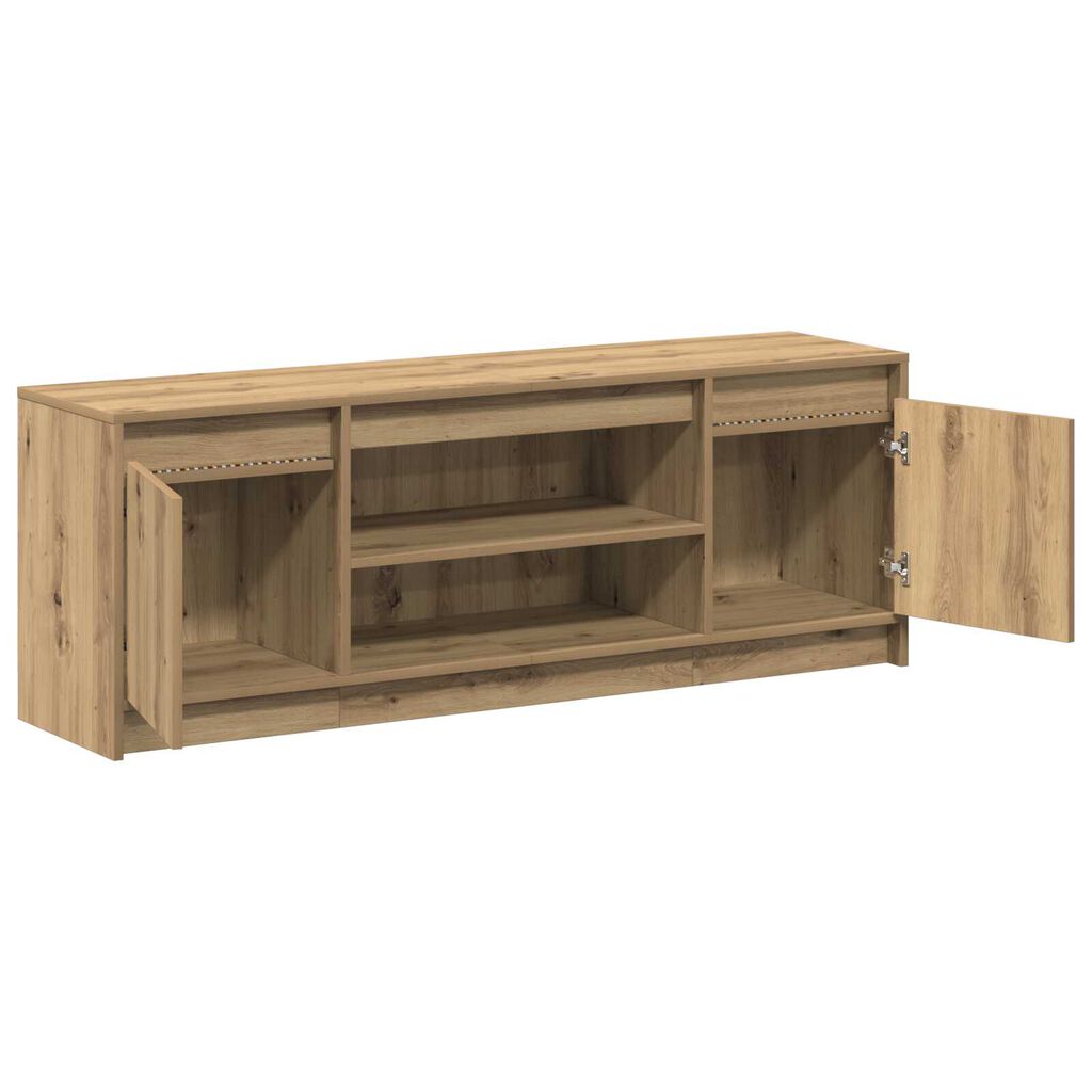 vidaXL Κονσόλα TV με LED Artisan Oak 139.5x34x50 cm Επεξεργασμένου Ξύλου
