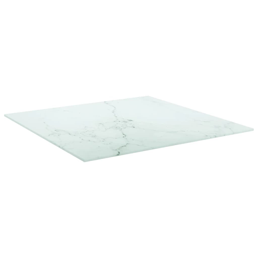vidaXL Επιφάνεια Τραπεζιού Λευκή 60x60εκ 6 χιλ Ψημ. Γυαλί Μαρμ. Σχέδιο