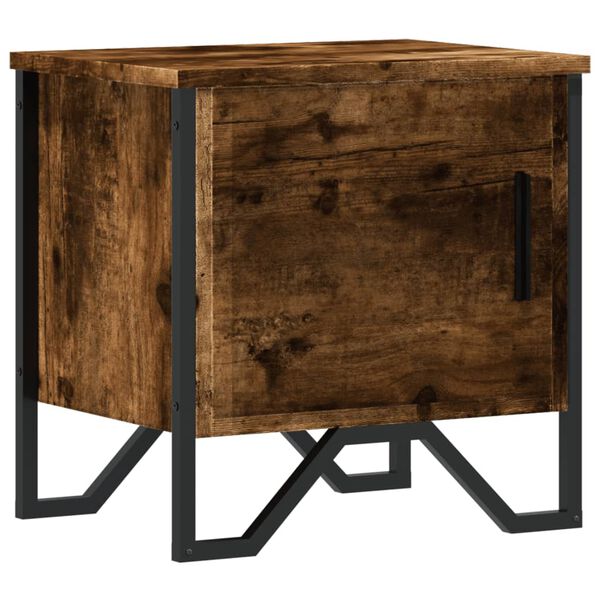 vidaXL Κομοδίνο Καπνιστή Δρυς 40 x 30 x 40 εκ. από Επεξεργασμένο Ξύλο