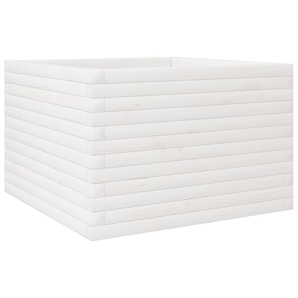 vidaXL Ζαρντινιέρα Κήπου Λευκή 70x70x45,5 εκ. από Μασίφ Ξύλο Πεύκου