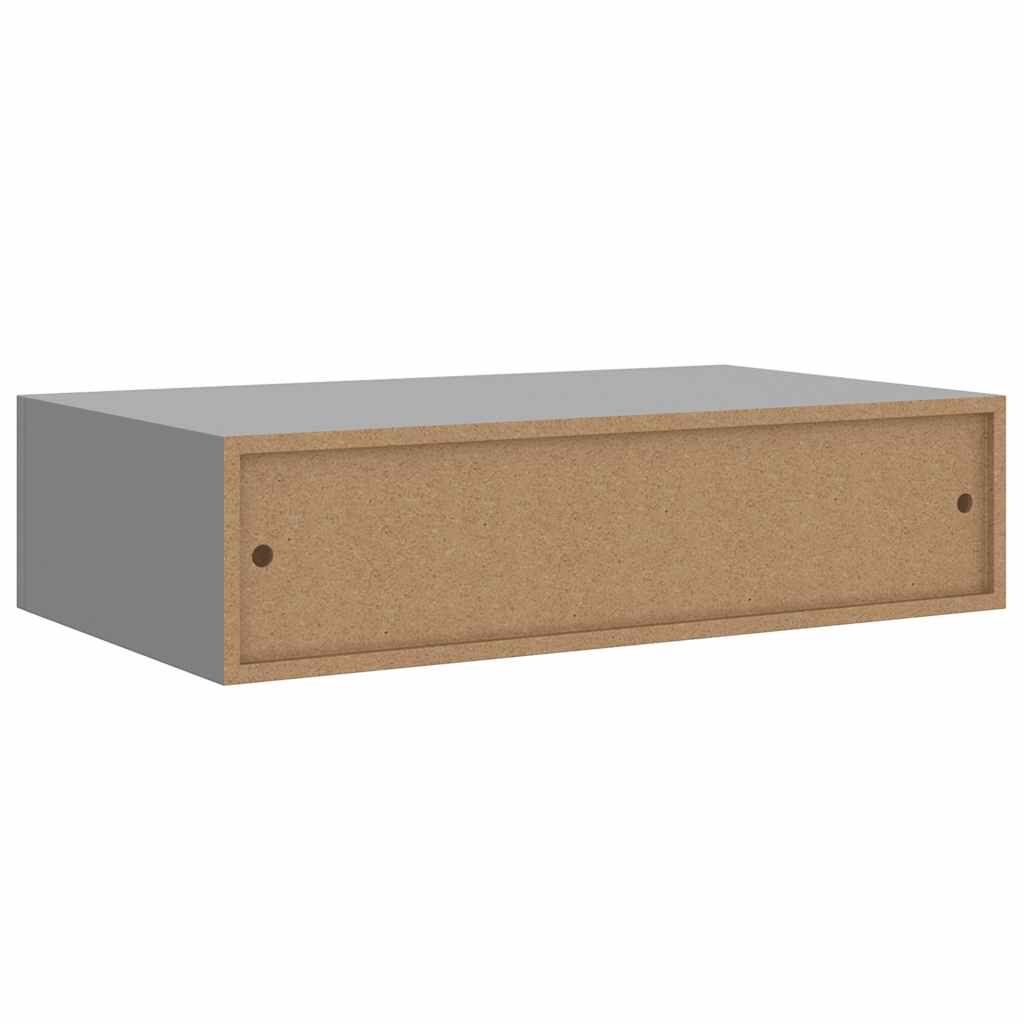 vidaXL Ράφι Επιτοίχιο με Συρτάρι Γκρι 40 x 23,5 x 10 εκ. από MDF