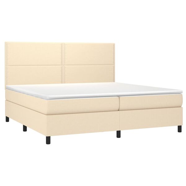 vidaXL &Kappa;&rho;&epsilon;&beta;ά&tau;&iota; Boxspring &mu;&epsilon; &Sigma;&tau;&rho;ώ&mu;&alpha; & LED &Kappa;&rho;&epsilon;&mu; 200x200 &epsilon;&kappa;. &Upsilon;&phi;&alpha;&sigma;&mu;ά&tau;&iota;&nu;&omicron;
