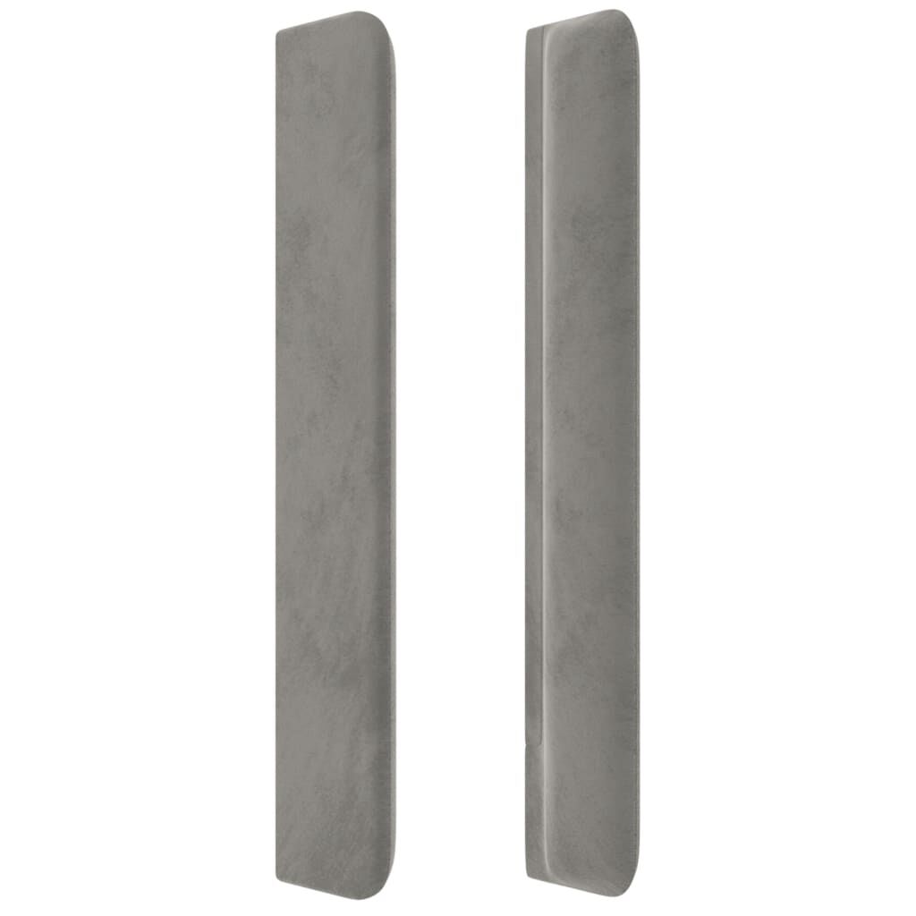 vidaXL Κεφαλάρι με Πτερύγια Ανοιχτό Γκρι 83x16x118/128 εκ. Βελούδινο