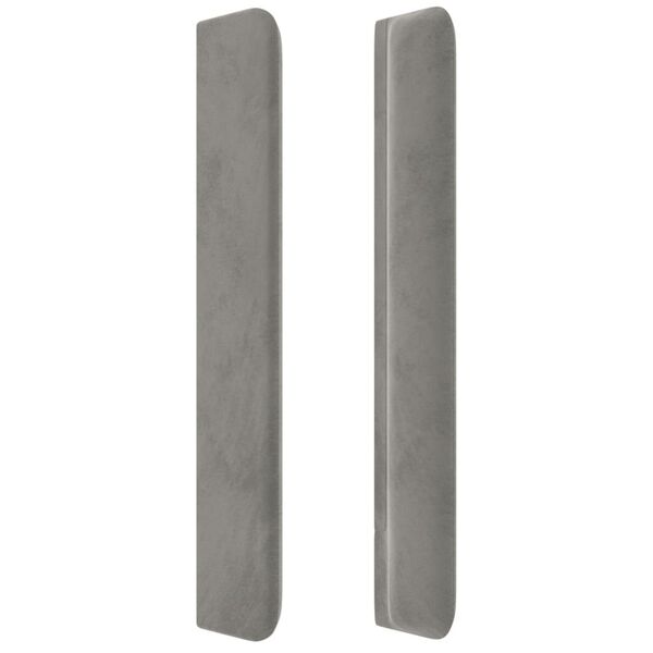 vidaXL Κεφαλάρι με Πτερύγια Ανοιχτό Γκρι 83x16x118/128 εκ. Βελούδινο