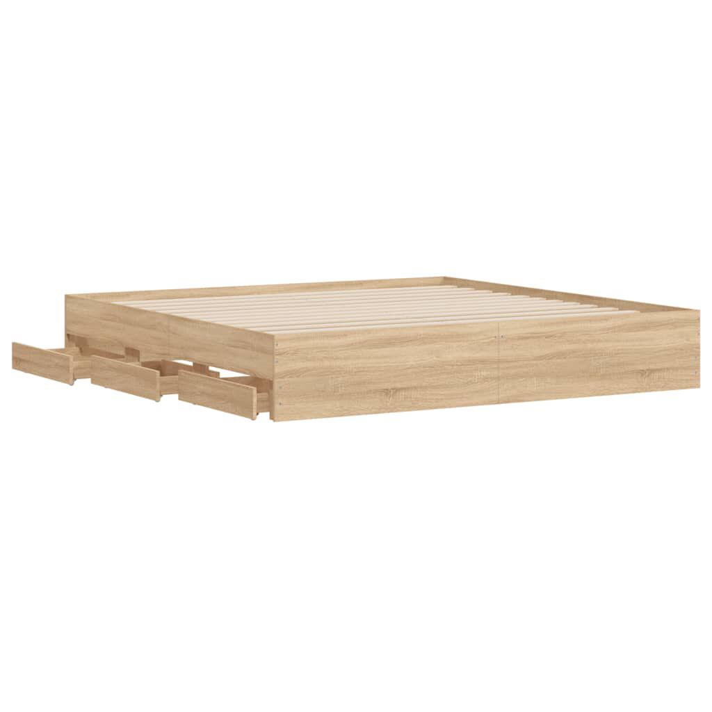 vidaXL Πλαίσιο Κρεβατιού με συρτάρια Sonoma Δρυς 160x200εκ. Επεξ. Ξύλο