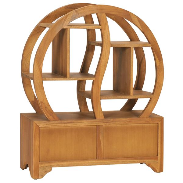vidaXL Έπιπλο με Ραφιέρα Σχέδιο Γιν Γιανγκ 68x26x83 εκ Μασίφ Ξύλο Teak