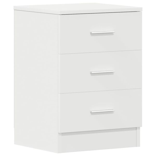 vidaXL Κομοδίνο Λευκό 38 x 35 x 56 εκ. από Επεξ. Ξύλο