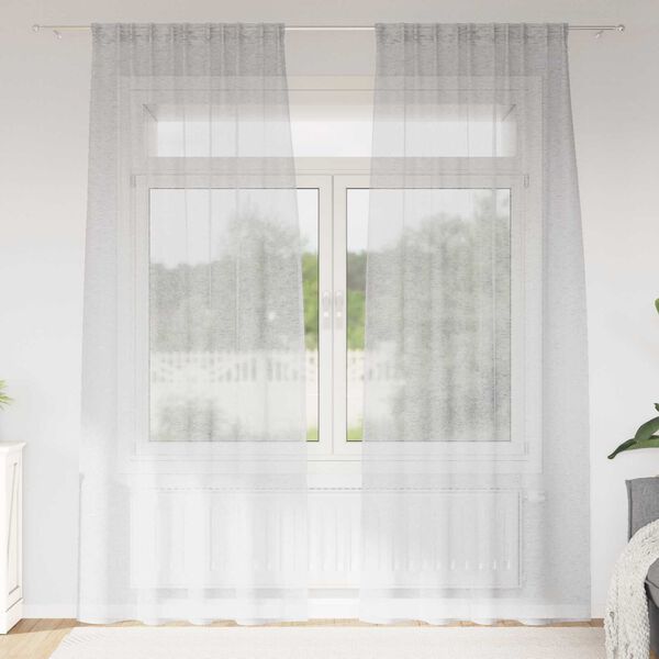 vidaXL Κουρτίνες 2 pcs Ανοιχτό γκρι 140 x 225 cm Πολυεστέρας