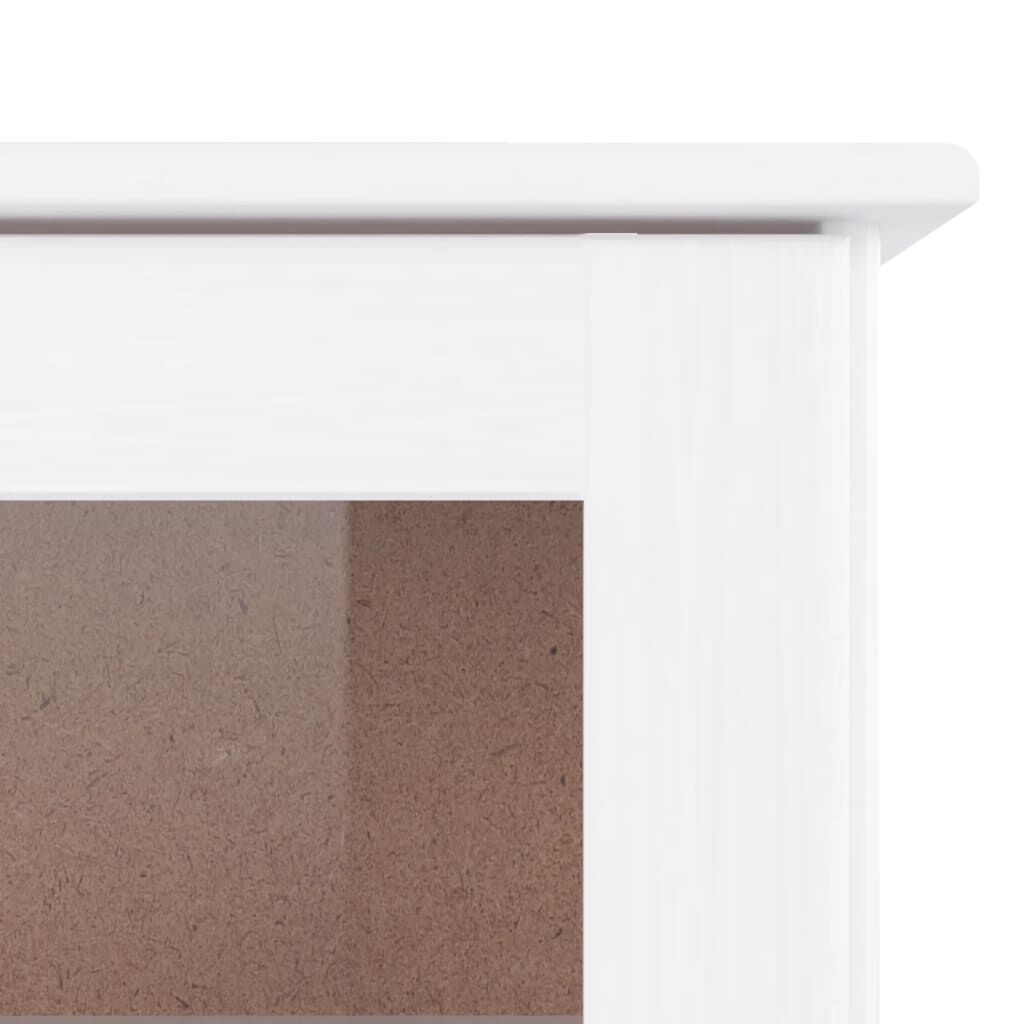 vidaXL Βιτρίνα Γυάλινη ALTA Λευκό 77x35x186,5εκ. από Μασίφ Ξύλο Πεύκου