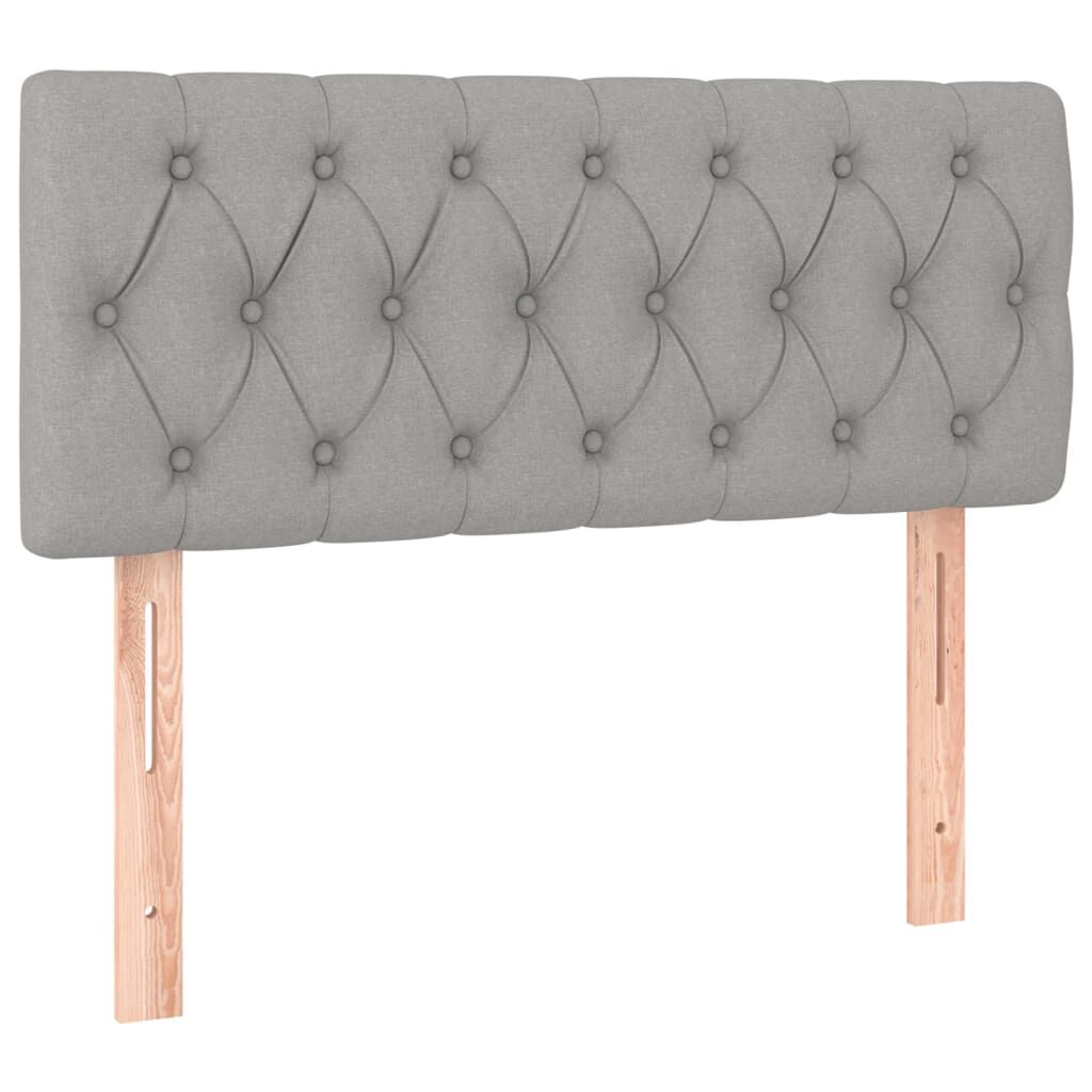 vidaXL Κρεβάτι Boxspring με Στρώμα Ανοιχτό Γκρι 90x190 εκ. Υφασμάτινο