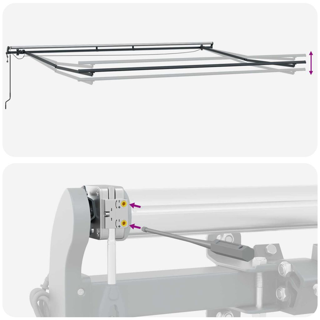 vidaXL Αυτόματη Ανασυρόμενη Τέντα με LED Μαύρη 300x250 cm