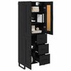 vidaXL Highboard &Mu;&alpha;ύ&rho;&eta; &Omicron;&xi;&upsilon;ά 69,5 x 34 x 180 &epsilon;&kappa;. &Epsilon;&pi;&epsilon;&xi;&epsilon;&rho;&gamma;&alpha;&sigma;&mu;έ&nu;&omicron; &xi;ύ&lambda;&omicron;