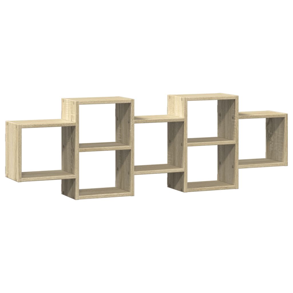 vidaXL Ραφιέρα Τοίχου Sonoma Δρυς 129x18x42 εκ. από Επεξεργ. Ξύλο