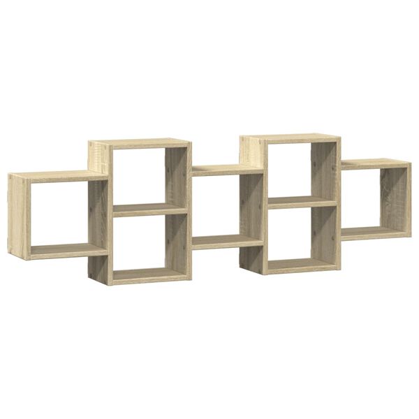 vidaXL Ραφιέρα Τοίχου Sonoma Δρυς 129x18x42 εκ. από Επεξεργ. Ξύλο