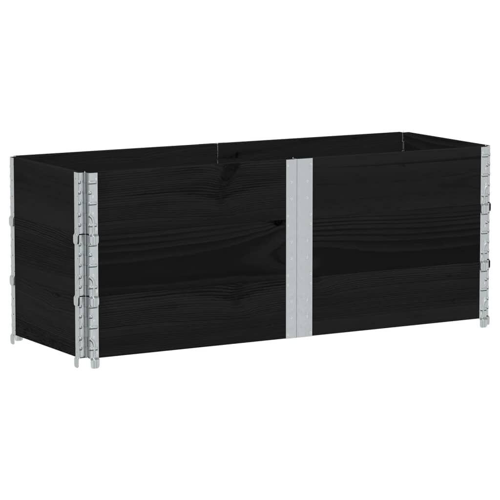 vidaXL Ζαρντινιέρα Κήπου Μαύρη 150x50 εκ. από Μασίφ Ξύλο Πεύκου