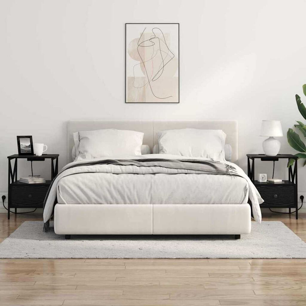 vidaXL Κομοδίνο Μαύρη δρυς 41.5 x 40.5 x 55 εκ. Επεξεργασμένο ξύλο