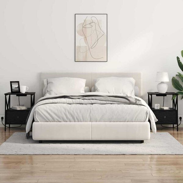 vidaXL Κομοδίνο Μαύρη δρυς 41.5 x 40.5 x 55 εκ. Επεξεργασμένο ξύλο