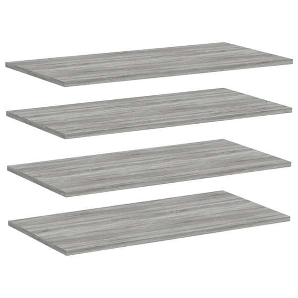 vidaXL Ράφια Τοίχου 4 τεμ. Γκρι Sonoma 80x40x1,5 εκ. Επεξεργ. Ξύλο