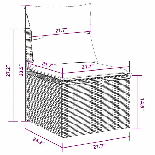 vidaXL Σετ Καναπέ Κήπου με μαξιλάρι 11 pcs Μαύρο 90 x 55 x 71 cm