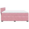 vidaXL Κρεβάτι Boxspring με Στρώμα Ροζ 200x200 εκ. Βελούδινο