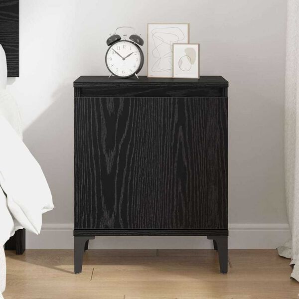 vidaXL Κομοδίνο Μαύρη δρυς 40 x 30 x 50 cm Επεξεργασμένο ξύλο