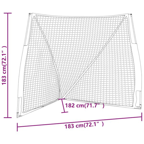 vidaXL Δίχτυ Μπέιζμπολ Πορτοκ.&Μαύρο 183x182x183εκ. Ατσάλι&Πολυεστέρας