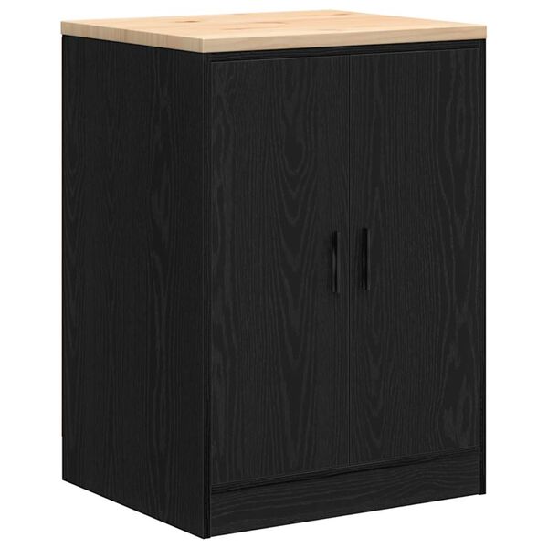 vidaXL ντουλάπι αποθήκευσης γκαράζ μαύρο 60x51x85 εκ μασίφ ξύλο πεύκο