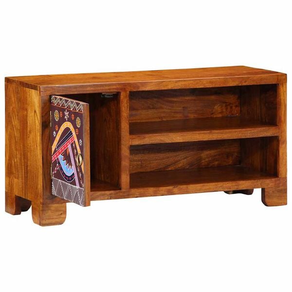 vidaXL Ντουλάπι τηλεόρασης πολύχρωμο 90x30x45 μασίφ ξύλο ακακίας