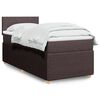 vidaXL Κρεβάτι Boxspring με Στρώμα Σκούρο Καφέ 90x200 εκ. Υφασμάτινο